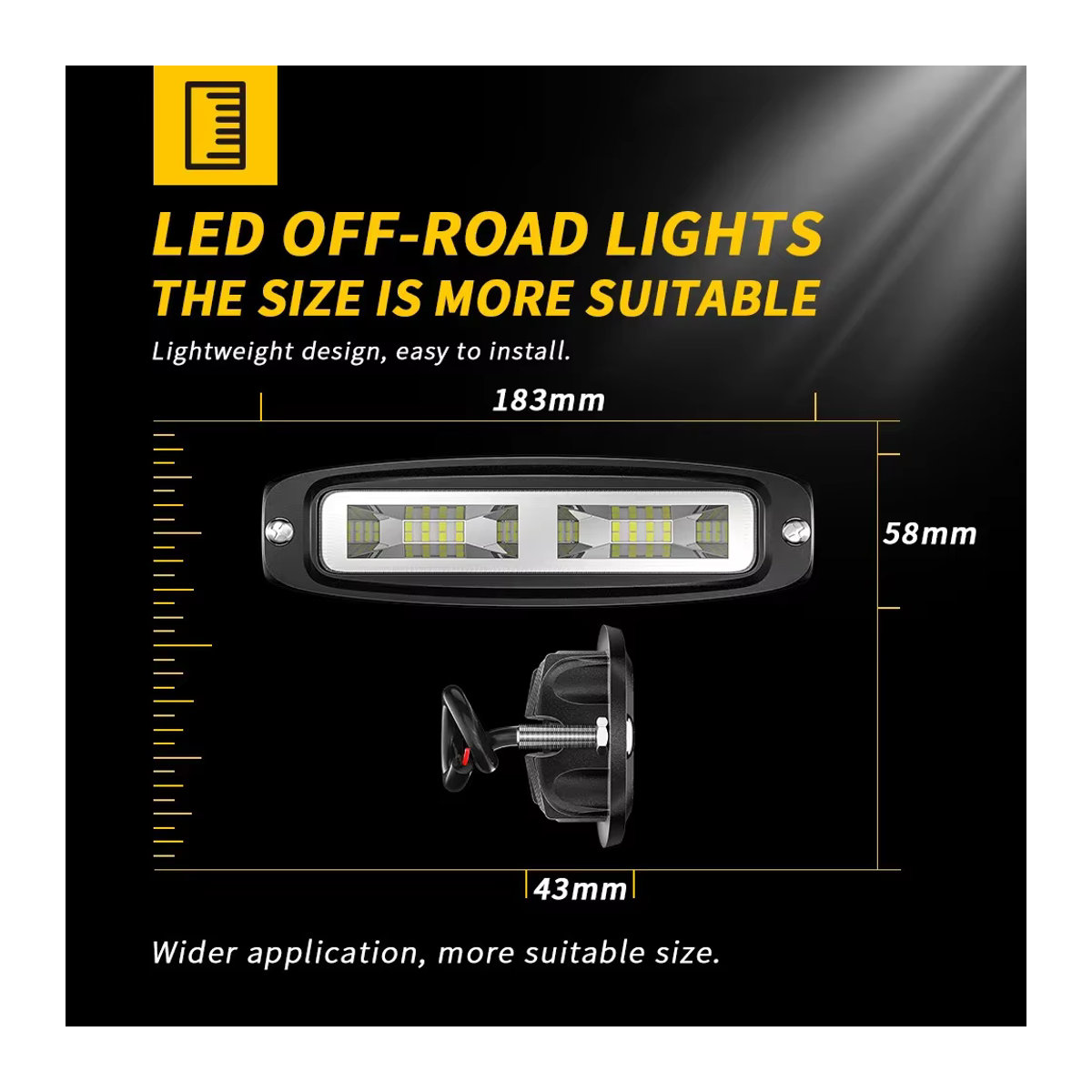 ADVENTURE KAILIN LED Arbeitsleuchte für Geländefahrzeuge mit 48 W und 16 LED-Highlights aus Aluminium - Bild 2