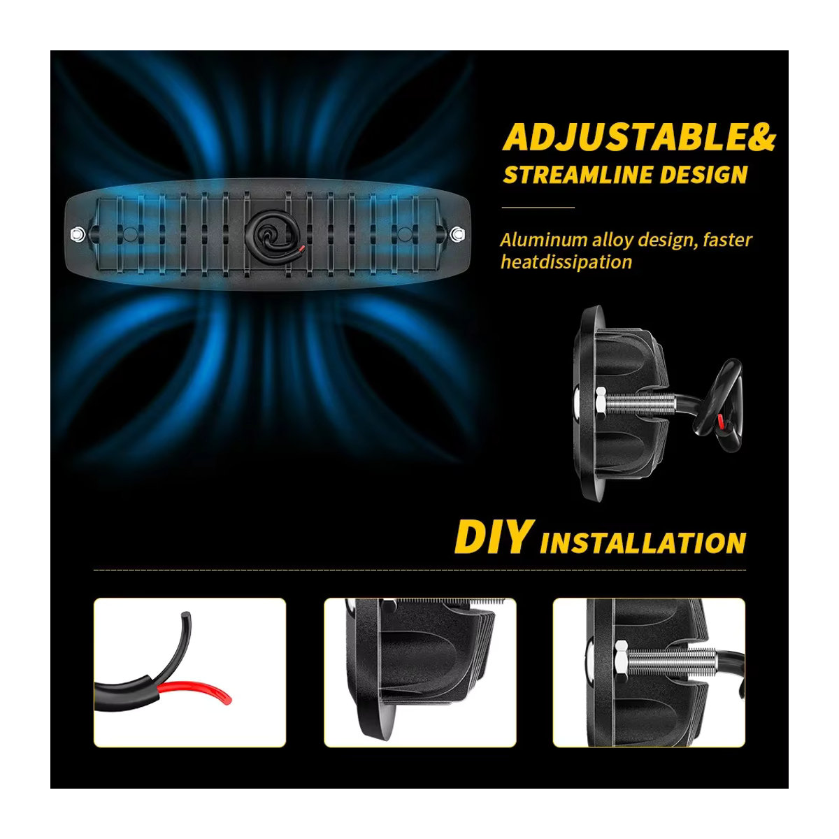 ADVENTURE KAILIN LED Arbeitsleuchte für Geländefahrzeuge mit 48 W und 16 LED-Highlights aus Aluminium - Bild 3