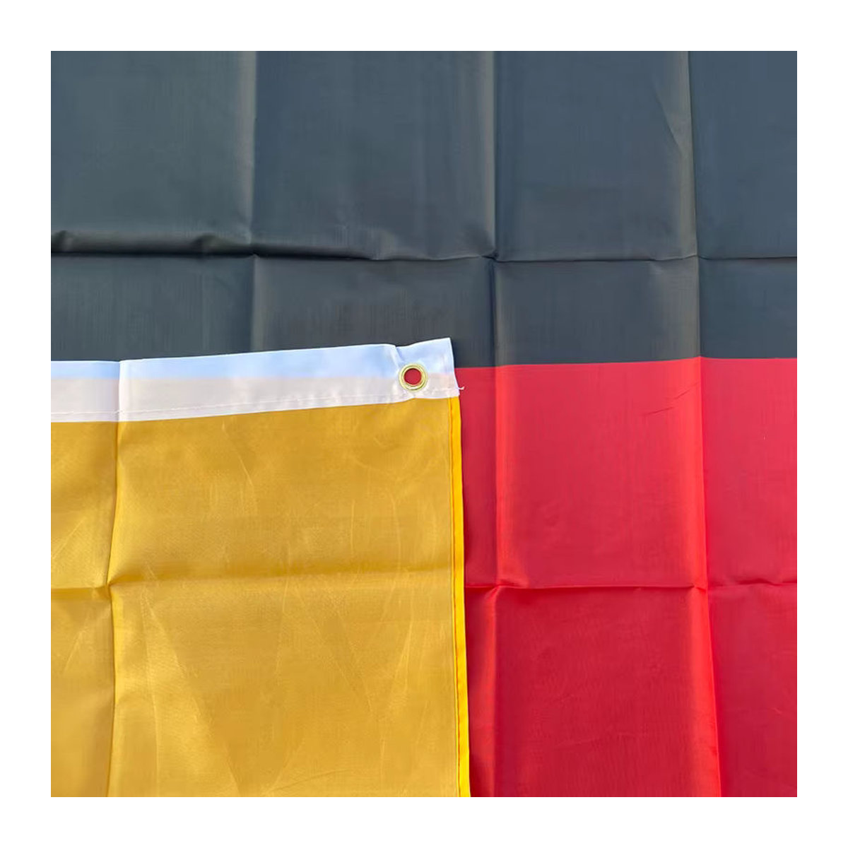 Aerlxemrbrae Deutschland Flagge hängend aus Polyester, Schwarz Rot Gelb, B: 150 cm, H: 90 cm - Bild 2