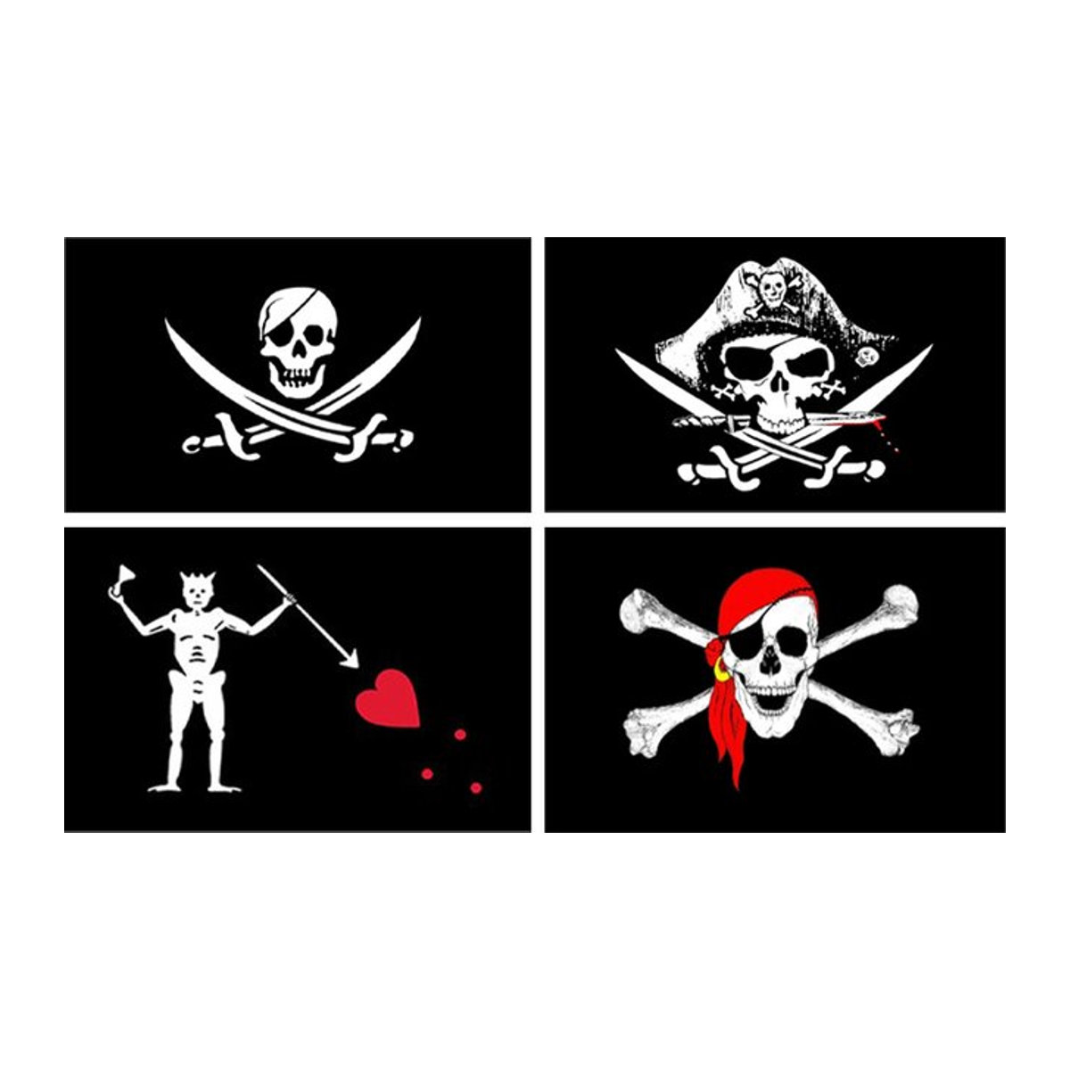 aerlxemrbrae Piratenflagge Jolly Roger mit Totenkopf und Messer, maritime Dekoration in Blau und Schwarz, B: 150 cm, H: 90 cm - Bild 1