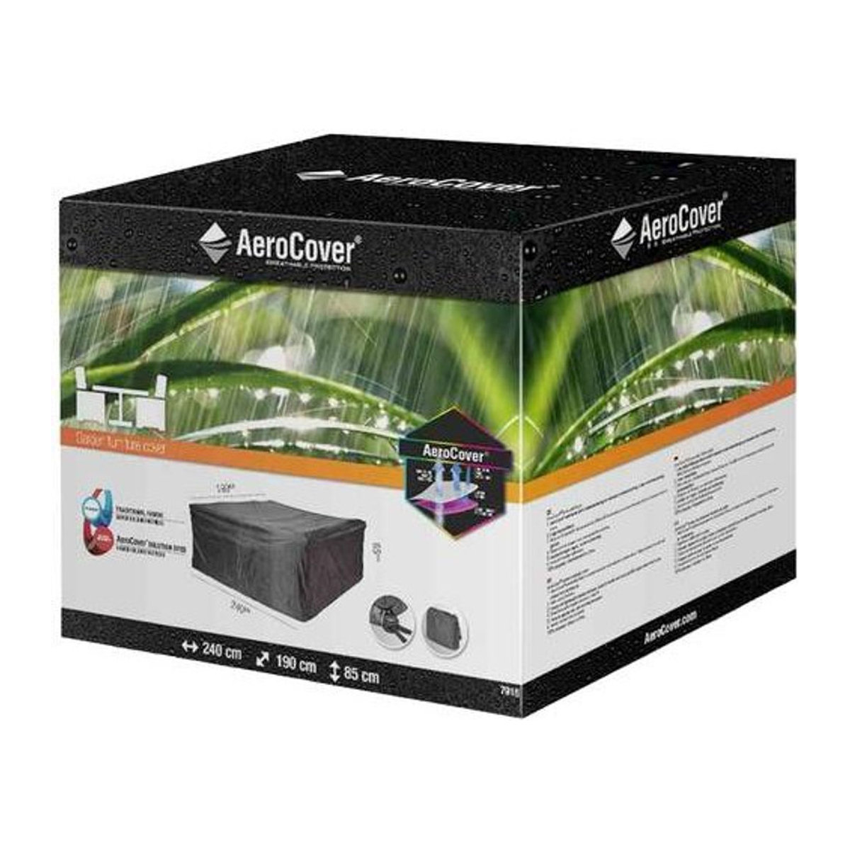 AeroCover Atmungsaktive Schutzhülle für Sitzgruppen Grau B/T/H: 240 x 190 x 85 cm - Bild 2