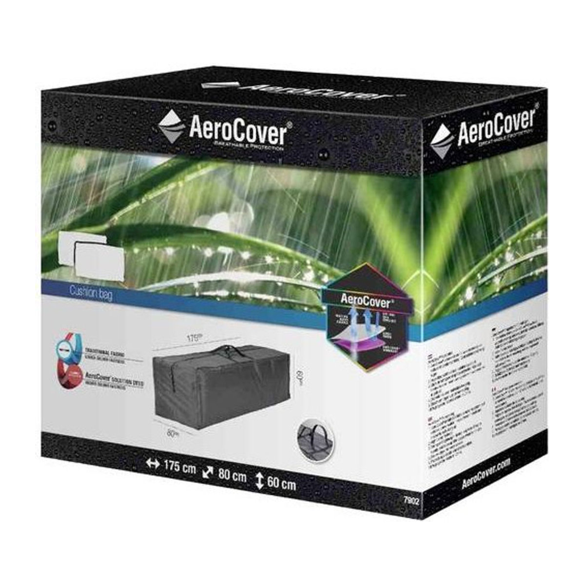 AeroCover Atmungsaktive Tragetasche für Auflagen Grau B: 175 cm, T: 80 cm, H: 60 cm - Bild 2