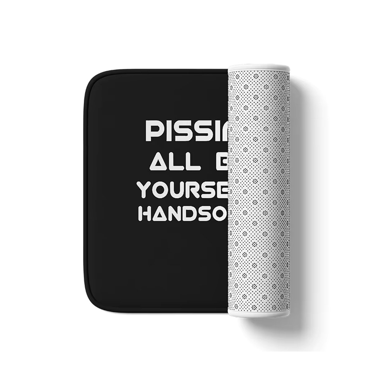 Aertemisi Badematte mit lustigem Meme-Print in Schwarz, saugfähiger Flanell-Bodenteppich mit rutschfester Basis - Bild 3