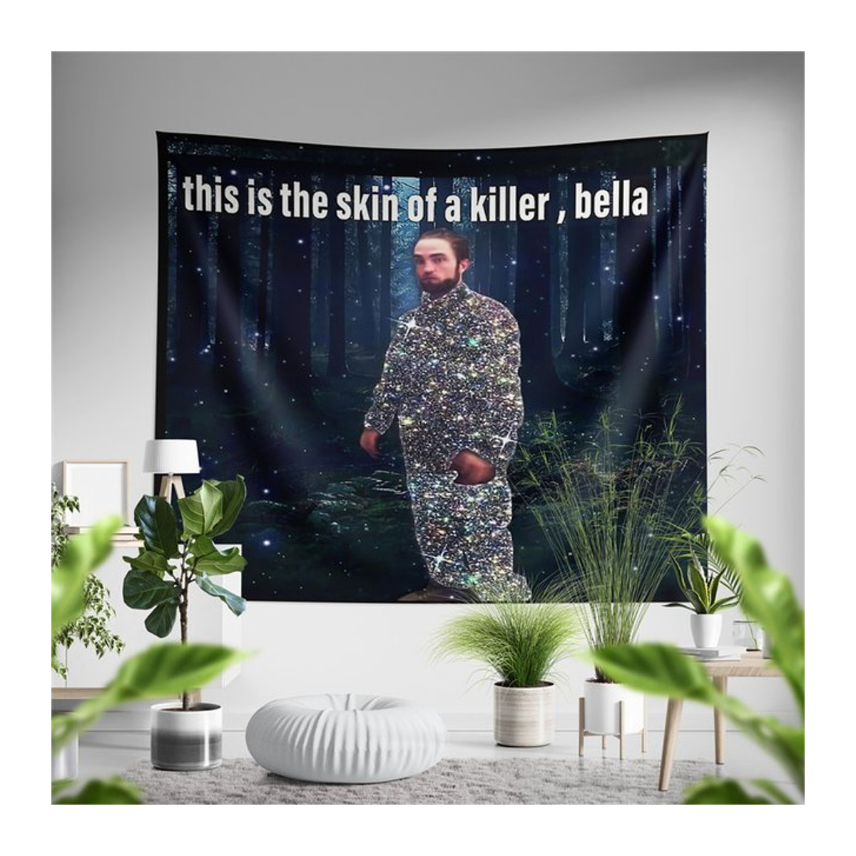 Aertemisi Wandteppich Bella Meme This is The Skin of a Killer Wandbehang Mehrfarbig B: 150 cm, H: 100 cm - Bild 1