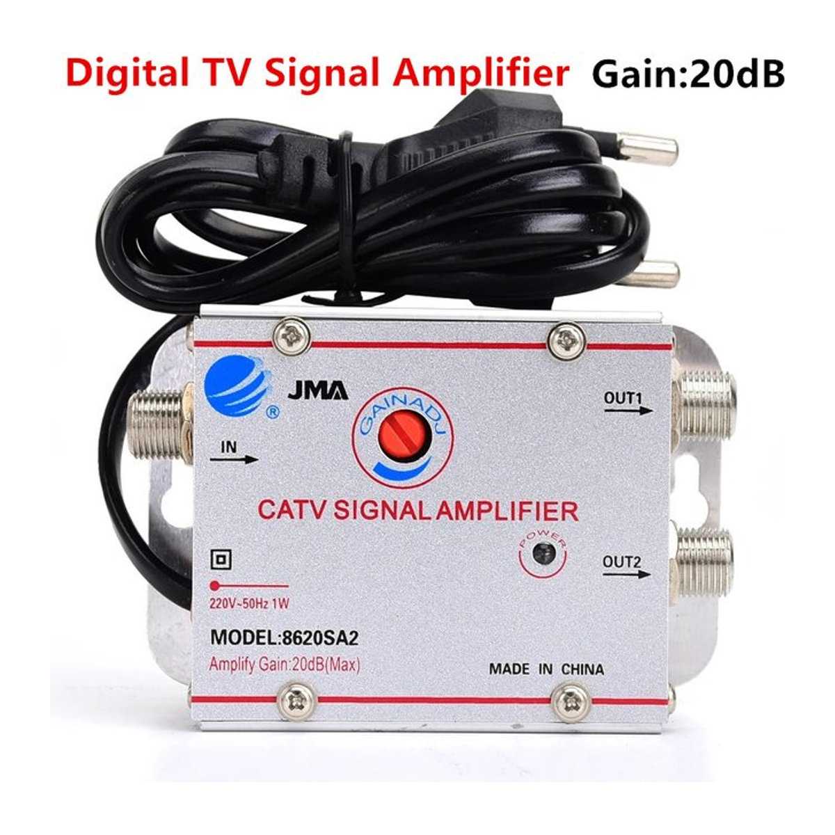 AEVYVKV Kabel TV Splitter Verstärker 20dB Digital TV Antenne Signal Booster in Silber - Bild 1