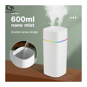 AFDEAL Luftbefeuchter mit Doppel-Sprühanschluss und Aroma-Diffusor, 600ml, Weiß