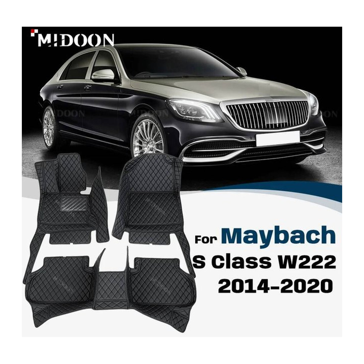 AI DI LI NI Auto-Fußmatten für Maybach S-Klasse W222 in Schwarz mit geometrischem Textil-Design - Bild 1