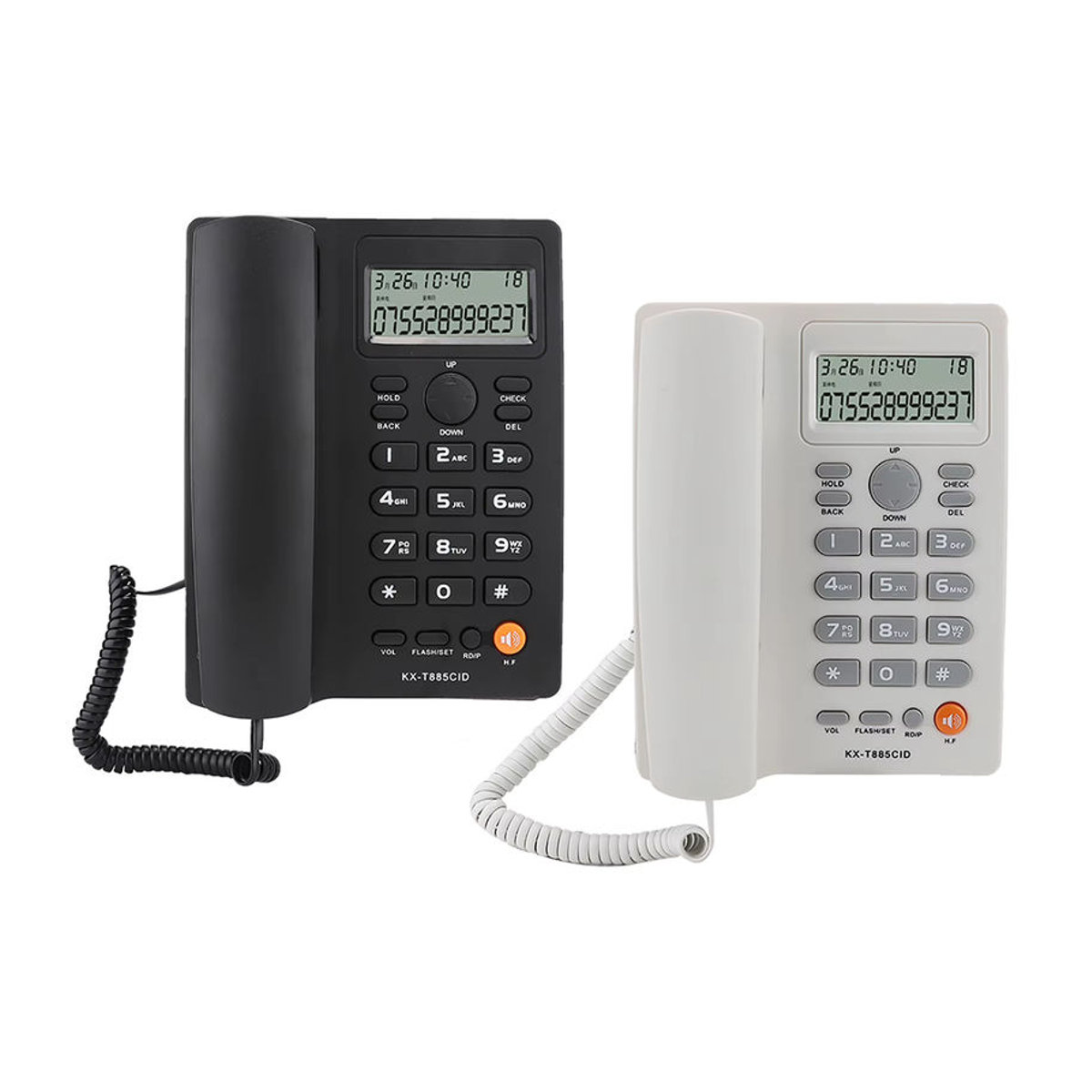 Aibecy KX-T885CID Festnetztelefon mit Anrufer-ID und Freisprechfunktion in Weiß oder Schwarz - Bild 2