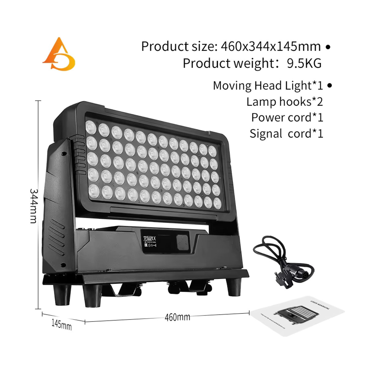 AICPOSE IP65 DMX LED City Flood Light Outdoor RGBW 60x10W Bunt Schwarz - Bild 3