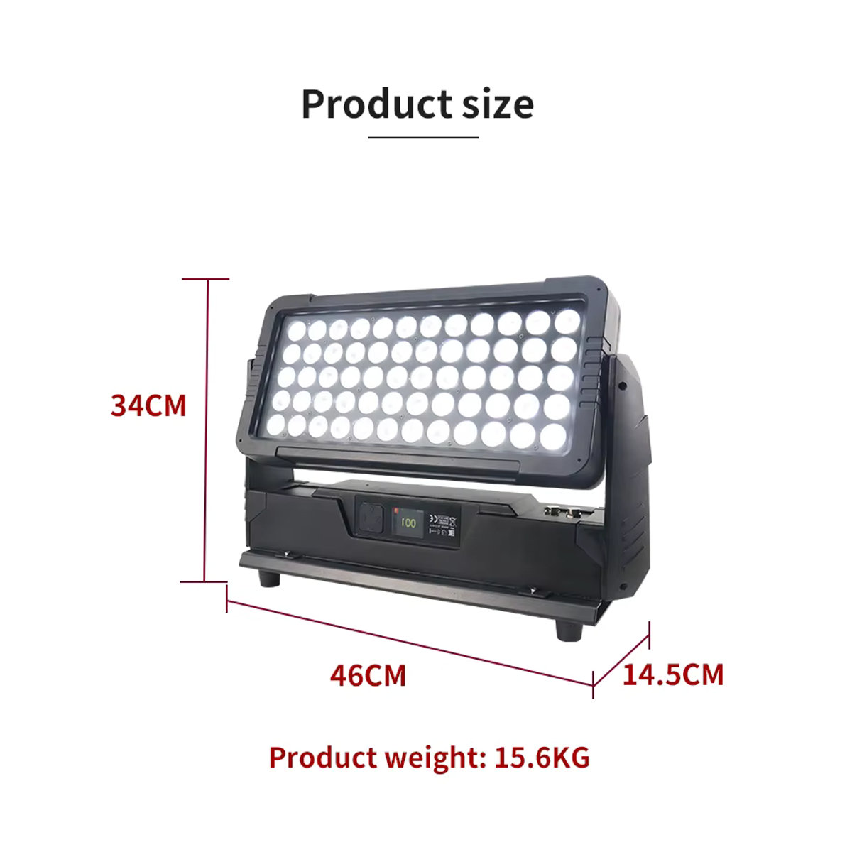 AICPOSE IP65 DMX LED City Flood Light Outdoor RGBW 60x10W Bunt Schwarz - Bild 7