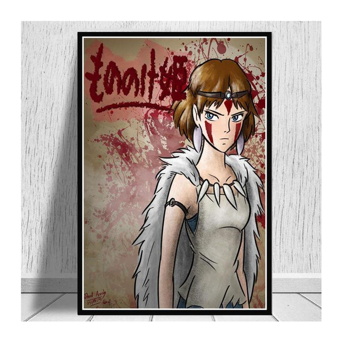 Aidegou5 Japan Anime Prinzessin Mononoke Leinwand Poster, mehrfarbiges Wandbild für Wohnzimmer, Rahmenlos, Breite: 21 cm, Höhe: 30 cm - Bild 2