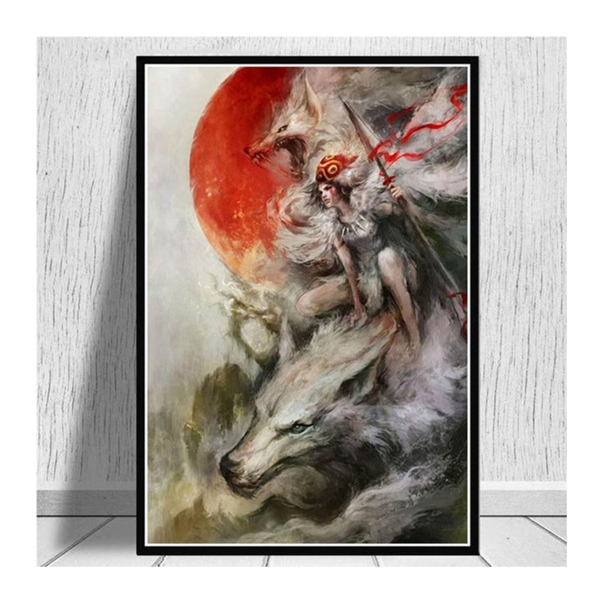 Aidegou5 Japan Anime Prinzessin Mononoke Leinwand Wandkunst Poster, mehrfarbig, B: 40 cm, H: 60 cm - Bild 1