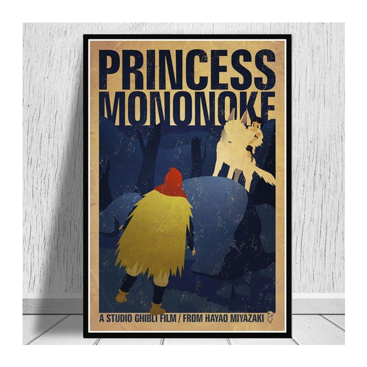 Aidegou5 Japan Anime Prinzessin Mononoke Leinwandbild als Wandkunst für dein Wohnzimmer, mehrfarbig, B: 50,7 cm, H: 70 cm, ohne Rahmen - Bild 1