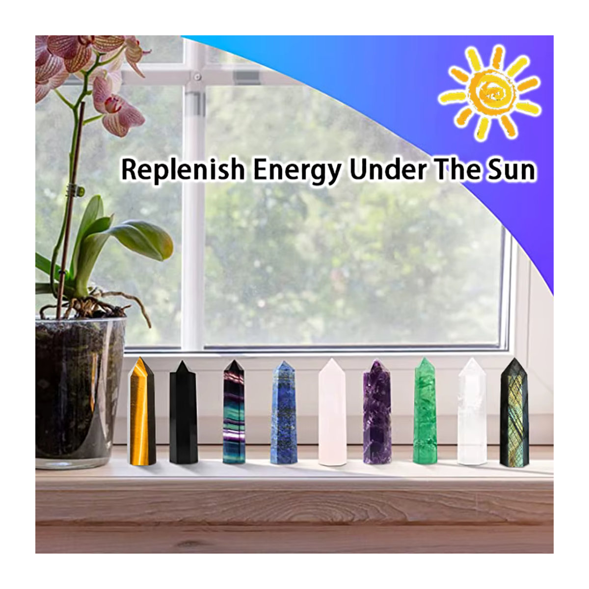 AierCrystal Kristall Zauberstab aus Rosenquarz und Amethyst in Rosa, Lila und Mehrfarbig als dekoratives Stein-Element für dein Zuhause oder Aquarium - Bild 2