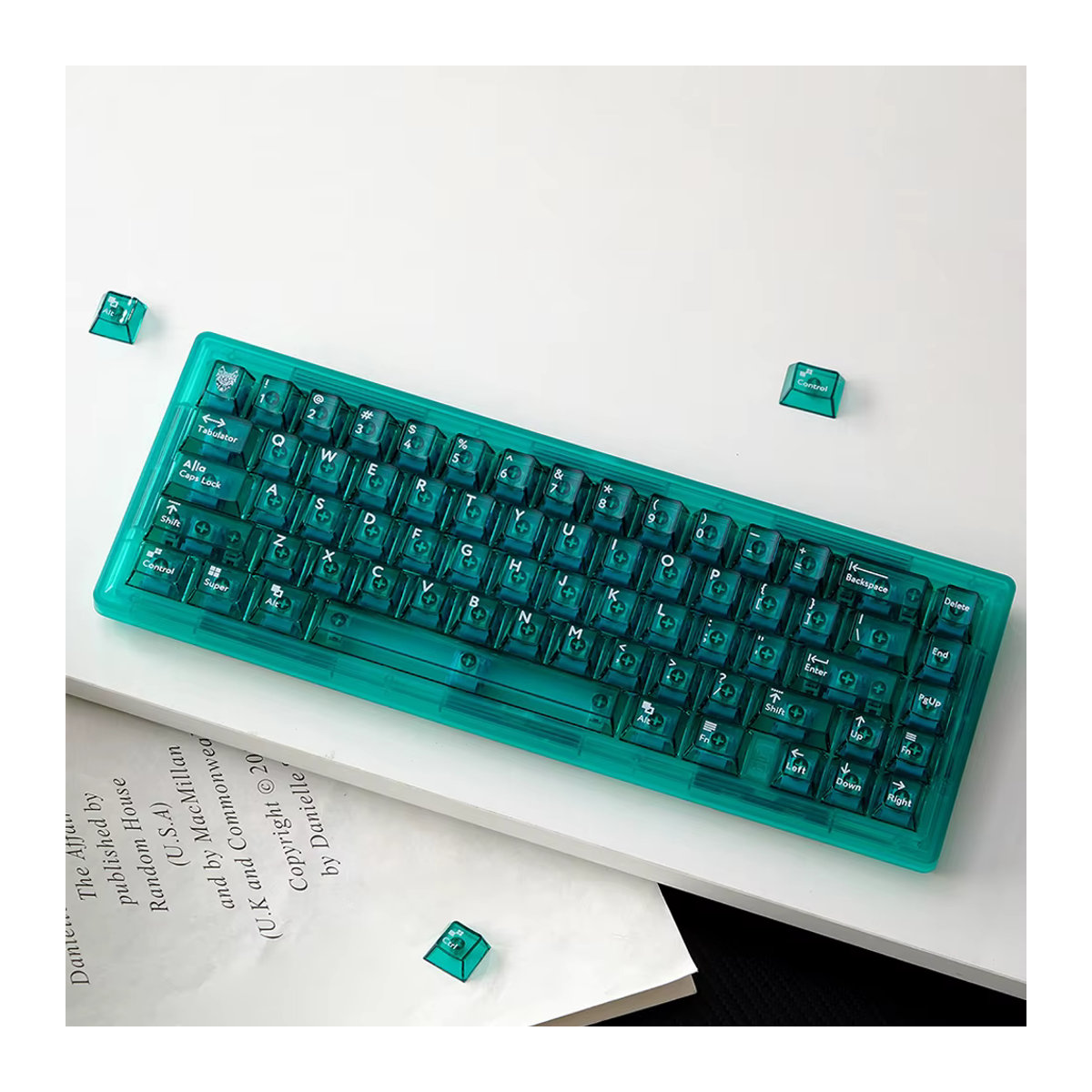 Aifei Transparente Cherry Profile Tastenkappen aus Kunststoff mit 114 Tasten für mechanische Tastaturen mit Cherry MX Switches, Farbe Grün - Bild 2