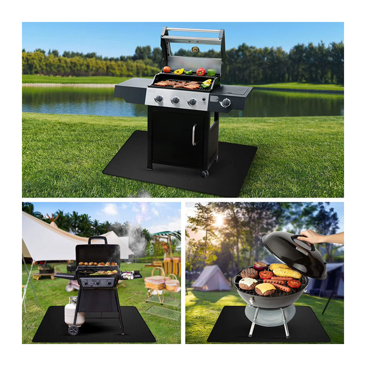 Aihogard Outdoor-Grillmatte doppelseitig wasserdicht und hochtemperaturbeständig als schützende Feuermatte für Camping und Outdoor-Einsätze - Bild 3