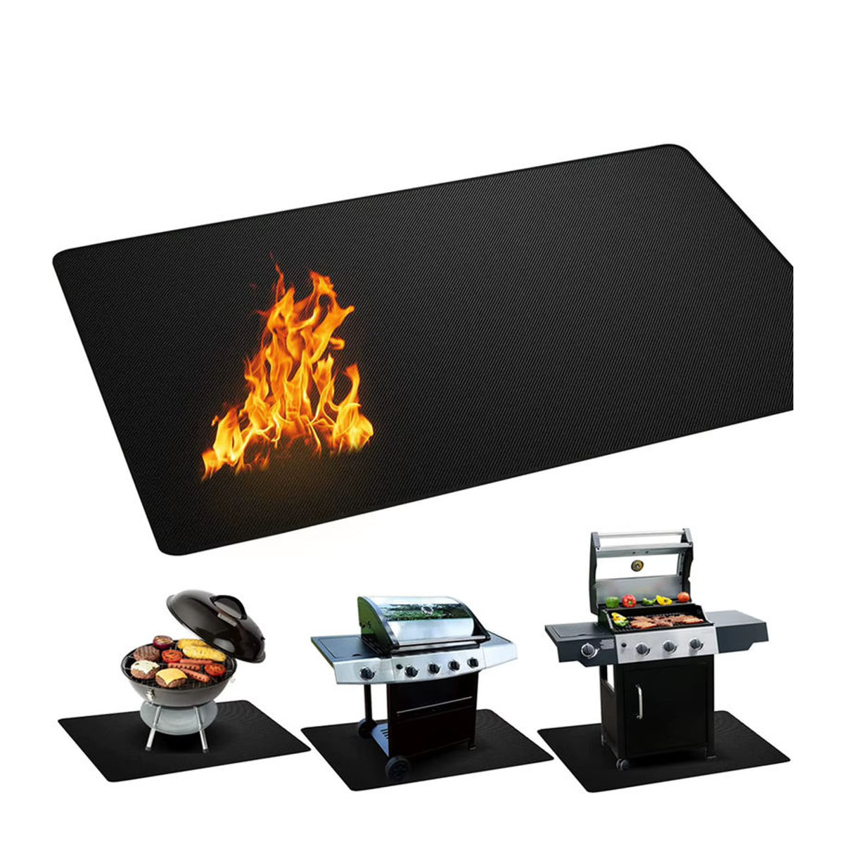 Aihogard Outdoor-Grillmatte doppelseitig wasserdicht und hochtemperaturbeständig als schützende Feuermatte für Camping und Outdoor-Einsätze - Bild 4