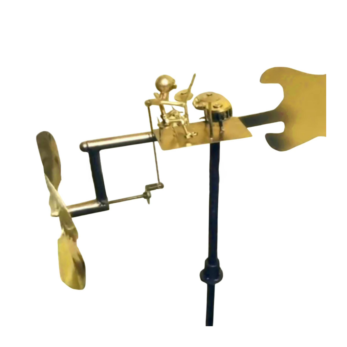 Aihogard Windmühle aus Metall im Vintage-Design als Gartendekoration in Gelb - Bild 6