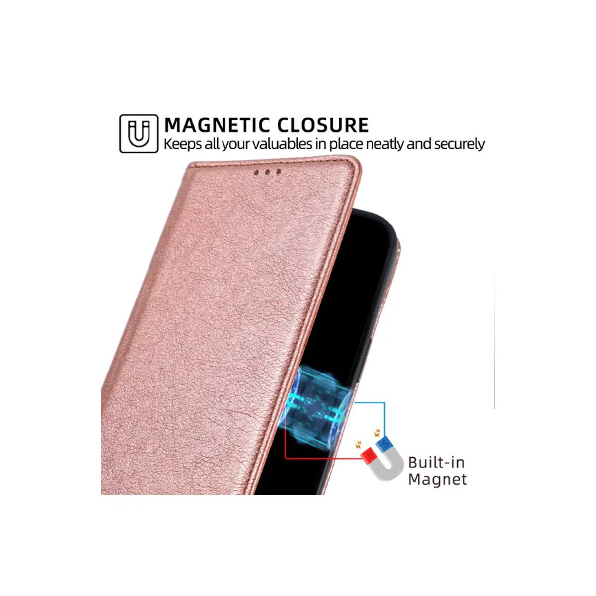 AIMONCASE Leder-Flip-Handyhülle mit Magnetfunktion für Motorola G34 G84 G54 G24 G14 G04 G Stylus 2024 5G Brieftaschenhülle in Schwarz oder Blau - Bild 7