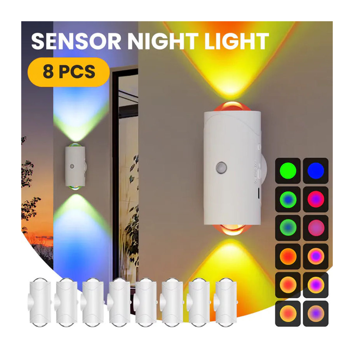 Aiopp Wiederaufladbare LED Nachtleuchte mit Bewegungssensor und Farbwechsel, Schwarz, Minimalistisches Design - Bild 6