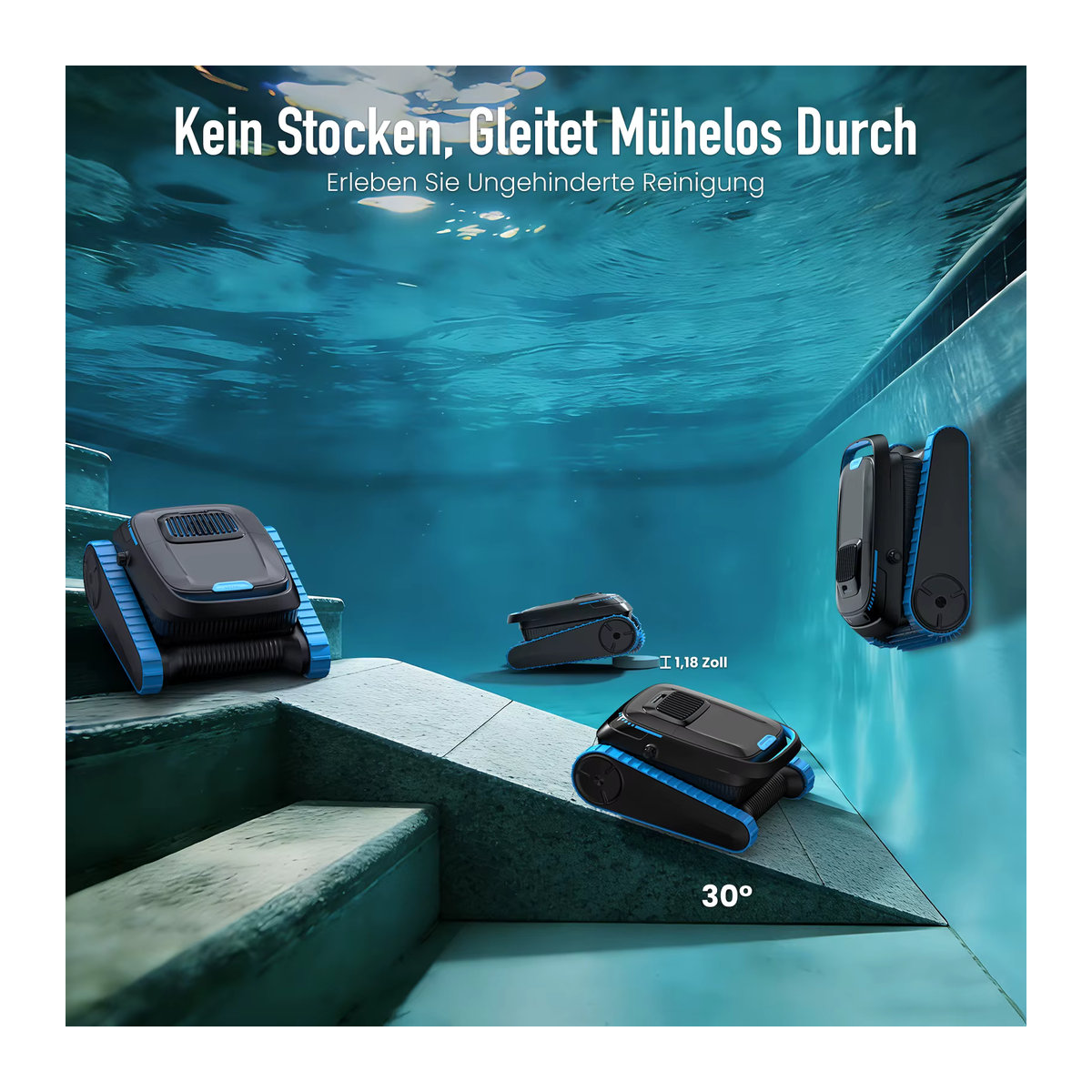 AIRROBO CP40 Poolroboter mit Smart Navigation und App-Steuerung für Wand- und Bodenreinigung, 45000PA Saugkraft - Bild 3