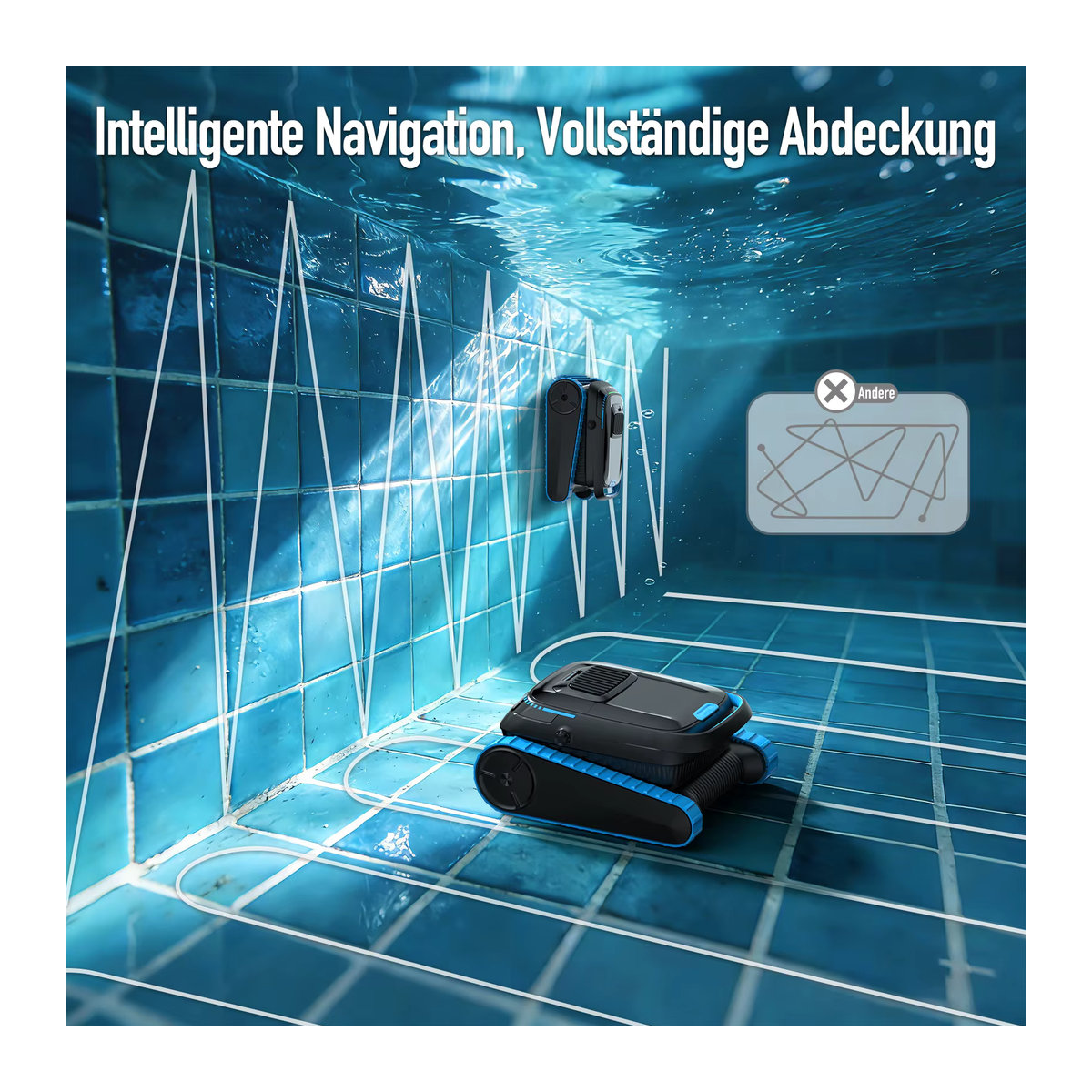 AIRROBO CP40 Poolroboter mit Smart Navigation und App-Steuerung für Wand- und Bodenreinigung, 45000PA Saugkraft - Bild 4