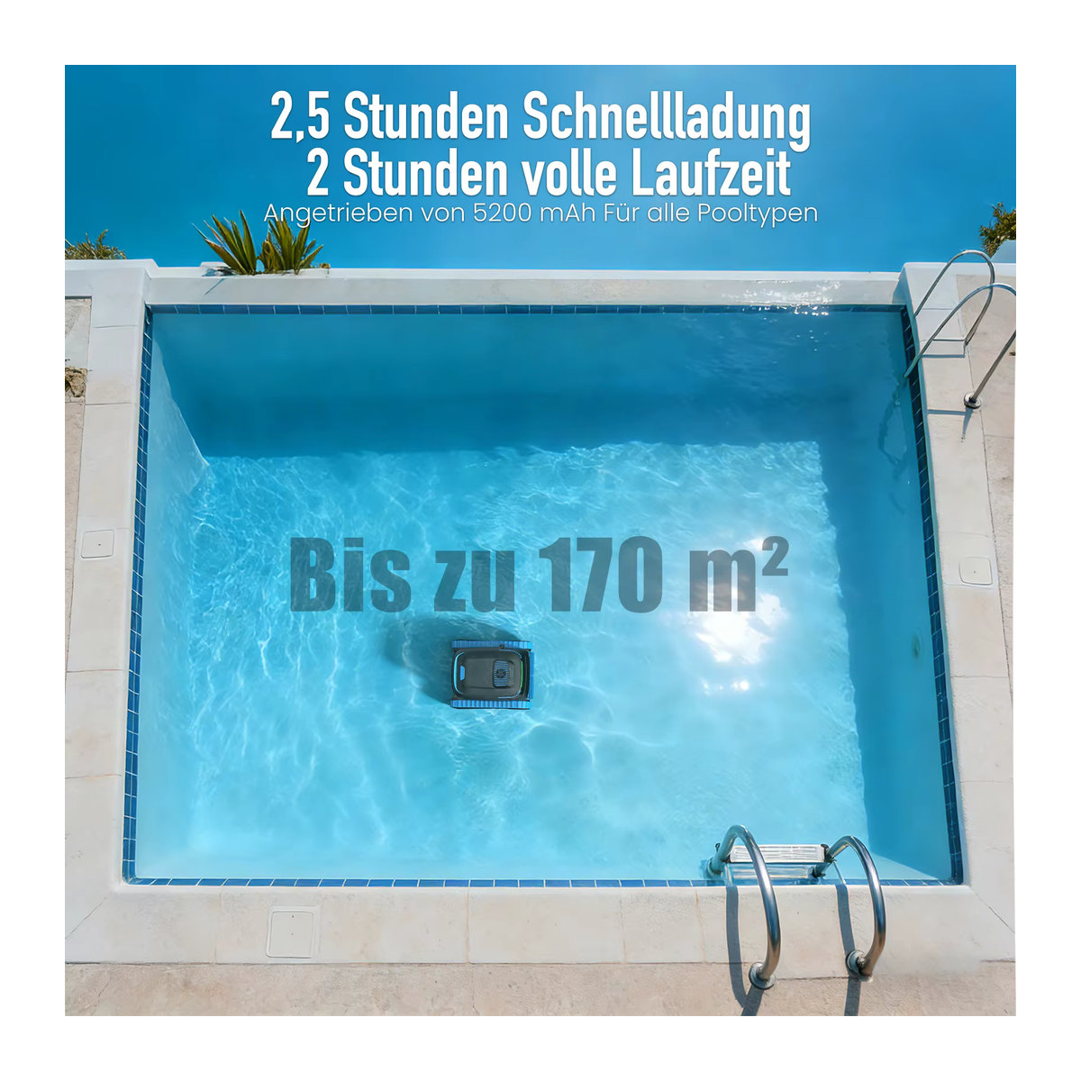AIRROBO CP40 Poolroboter mit Smart Navigation und App-Steuerung für Wand- und Bodenreinigung, 45000PA Saugkraft - Bild 6