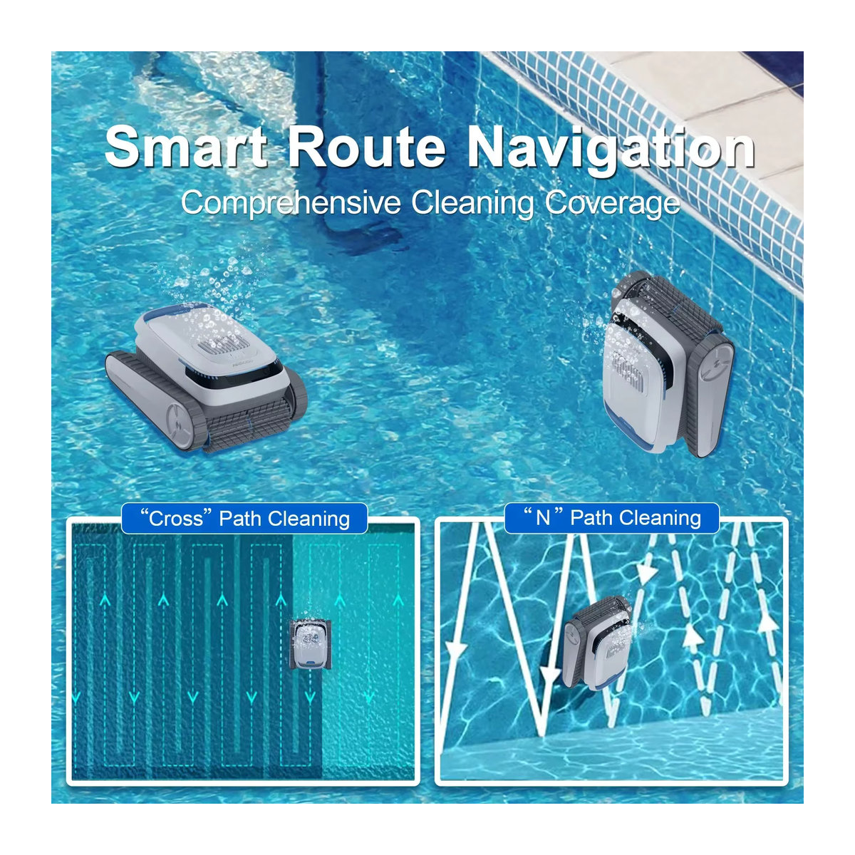 AIRROBO TBPC20 Poolreiniger-Roboter für unterirdische und oberirdische Pools mit Wandkletterfunktion zur Reinigung von Böden, Wänden und Wasserleitungen - Bild 2