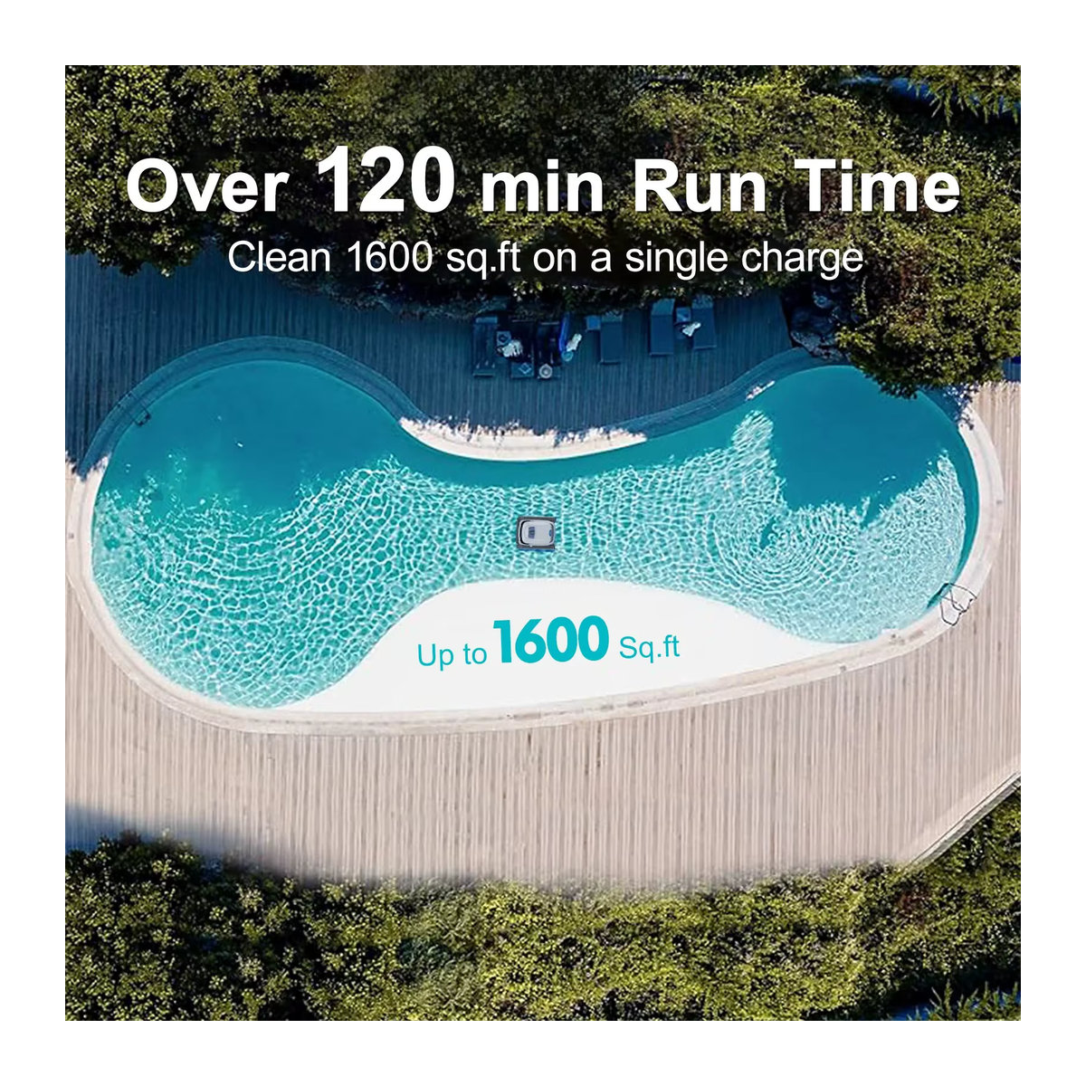 AIRROBO TBPC20 Poolreiniger-Roboter für unterirdische und oberirdische Pools mit Wandkletterfunktion zur Reinigung von Böden, Wänden und Wasserleitungen - Bild 4