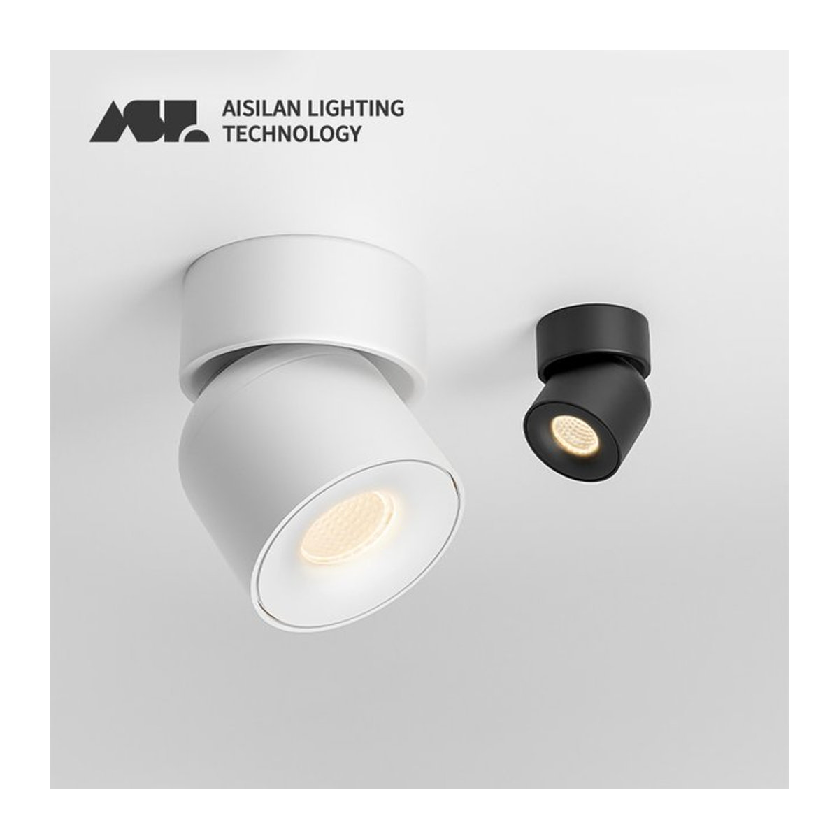 Aisilan LED Deckenstrahler COB Deckenspot mit 360 Grad Rotation, Modernes Design aus Aluminium, Weiß, Warmweiß, 9W - Bild 1