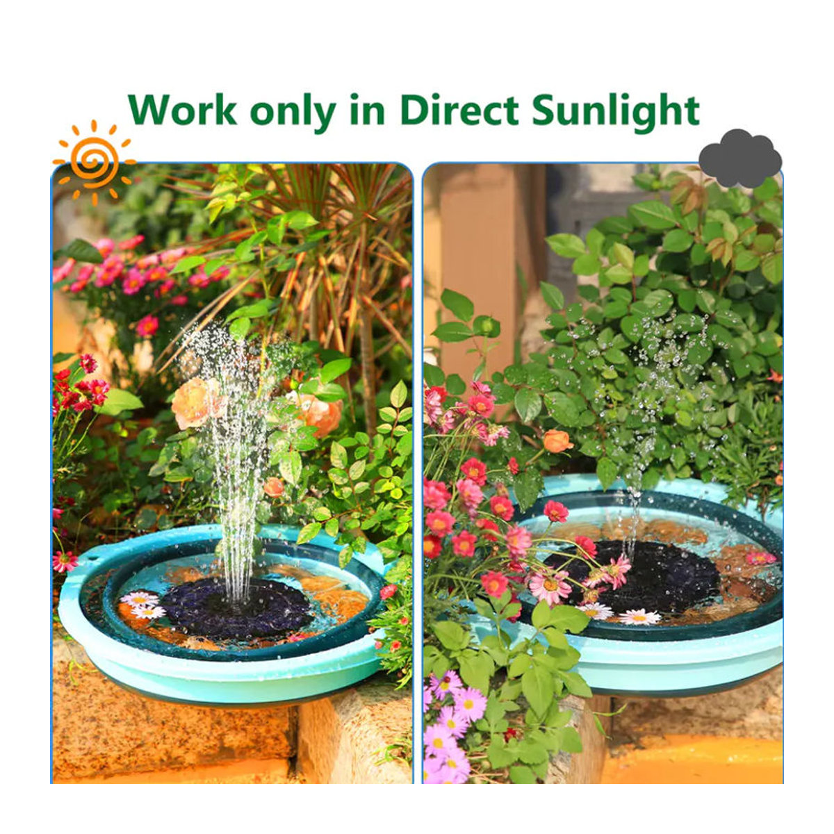 AISITIN Solarbrunnen-Vogelbadpumpe in Schwarz für Garten, Teich, Pool und Aquarium mit 1,5 W, 2,5 W oder 3,5 W - Bild 2