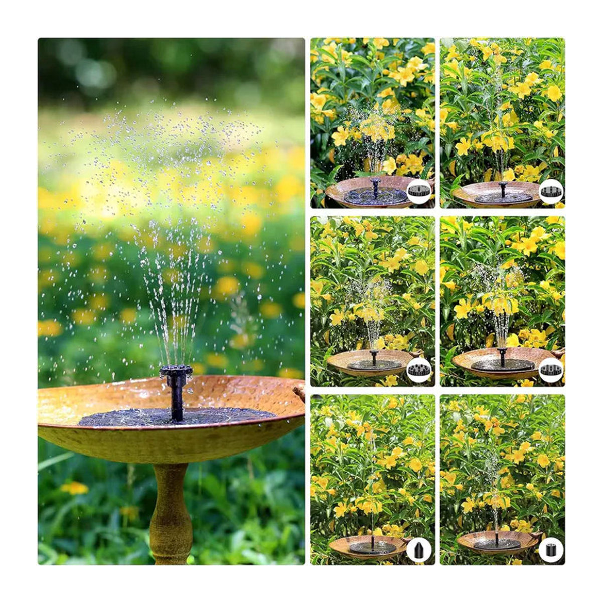 AISITIN Solarbrunnen-Vogelbadpumpe in Schwarz für Garten, Teich, Pool und Aquarium mit 1,5 W, 2,5 W oder 3,5 W - Bild 5