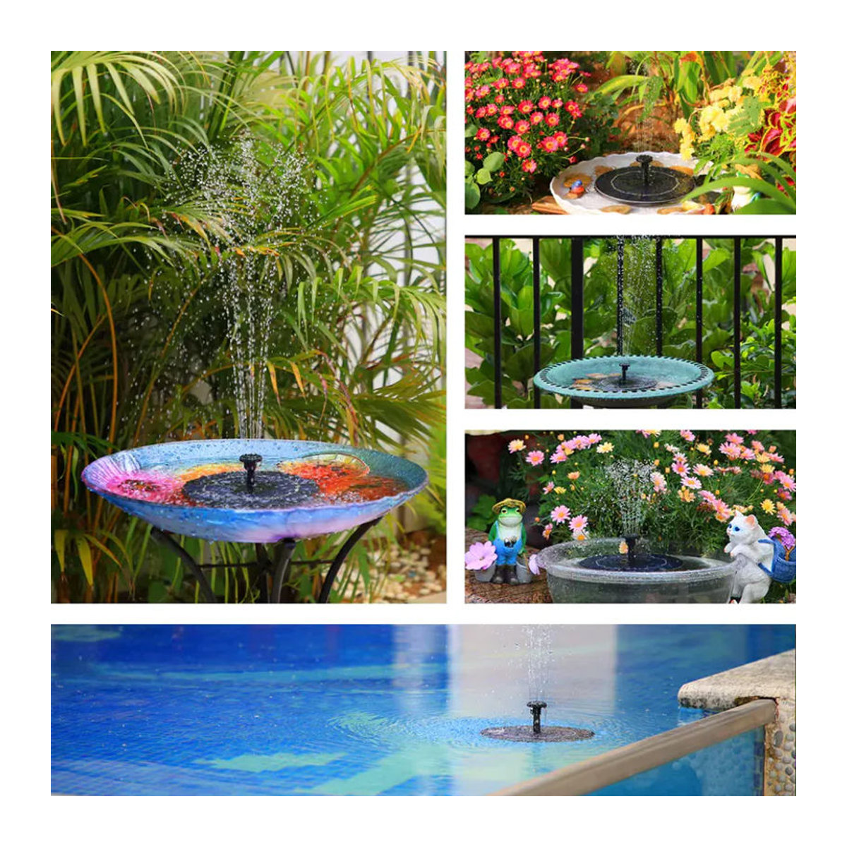 AISITIN Solarbrunnen-Vogelbadpumpe in Schwarz für Garten, Teich, Pool und Aquarium mit 1,5 W, 2,5 W oder 3,5 W - Bild 6