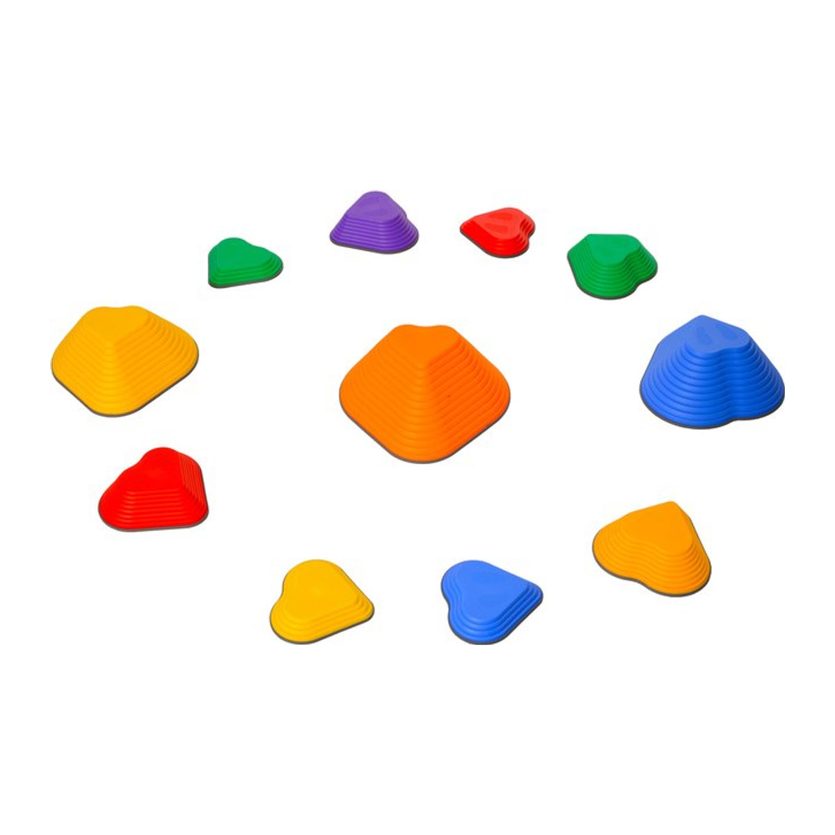 AIYAPLAY Flusssteine Balanciersteine in Herzform, 11-teiliges Set aus Kunststoff, bunt, B/H/L: 39 x 42 x 20 cm - Bild 1