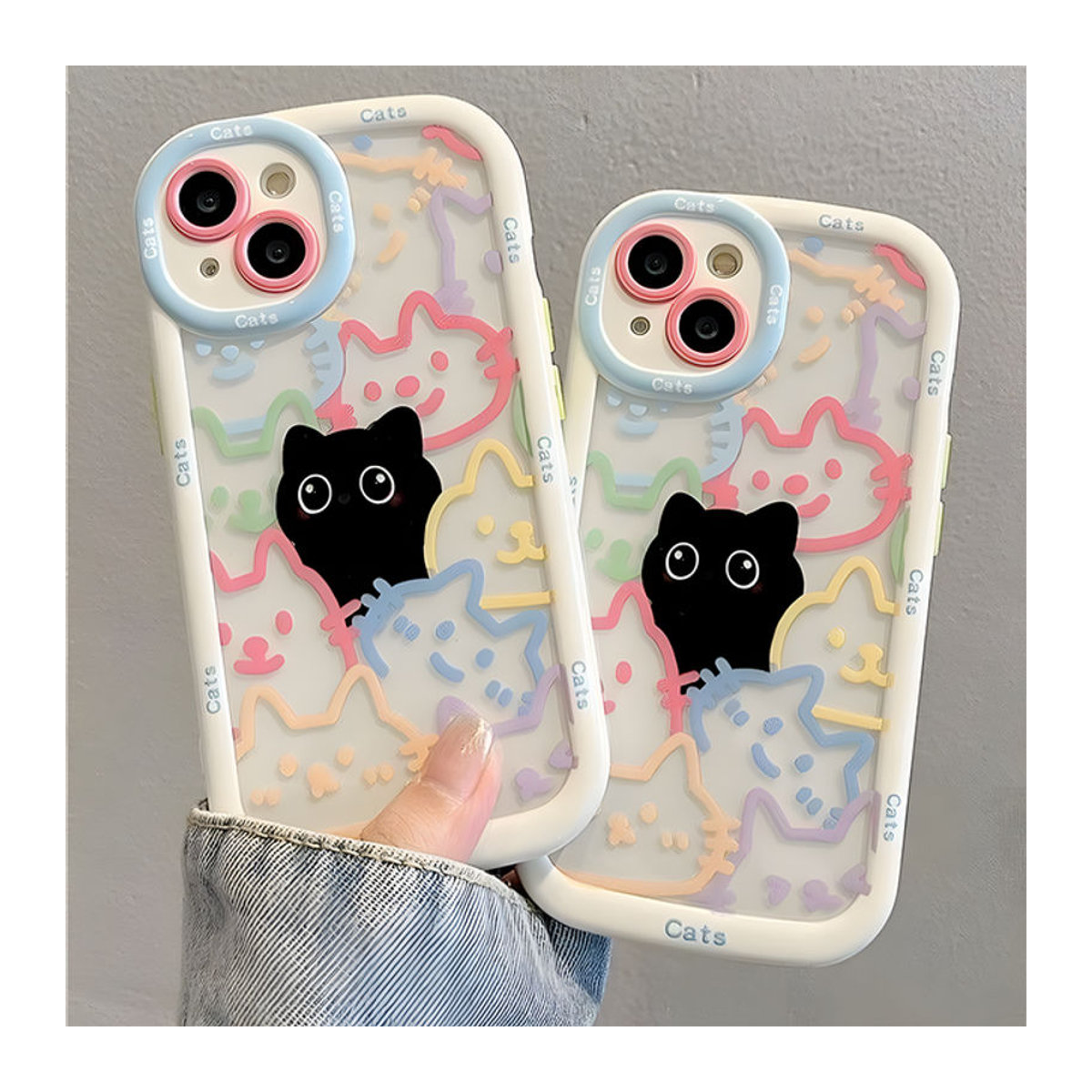 AKABEILA Silikon Handyhülle mit Katzenmotiv für iPhone Modelle, mehrfarbig - Bild 1