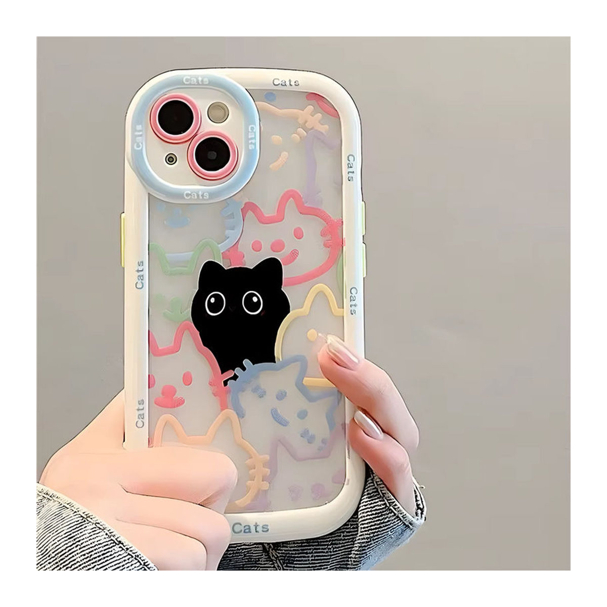AKABEILA Silikon Handyhülle mit Katzenmotiv für iPhone Modelle, mehrfarbig - Bild 3