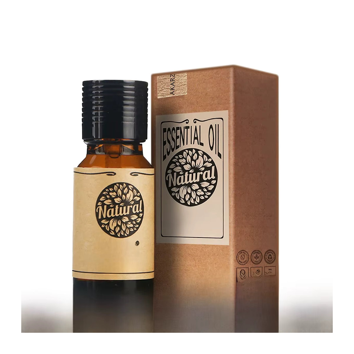AKARZ Ätherische Öle Pflanze und Blume Serie für Aromatherapie und Hautpflege in braunem Glas - Bild 6