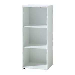 Aktenregal Kadima Design Serie MUENCHEN in Weiß, schmaleres Büroregal mit 3 Ordnerhöhen, B/H/T: 50 x 120 x 37 cm, belastbar bis 22 kg
