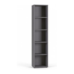Aktenregal Universal Frankfurt von Kadima Design, Anthrazit, Höhe: 197 cm, 5 Ordnerhöhen, extra stabil bis 30 kg, Made in Germany