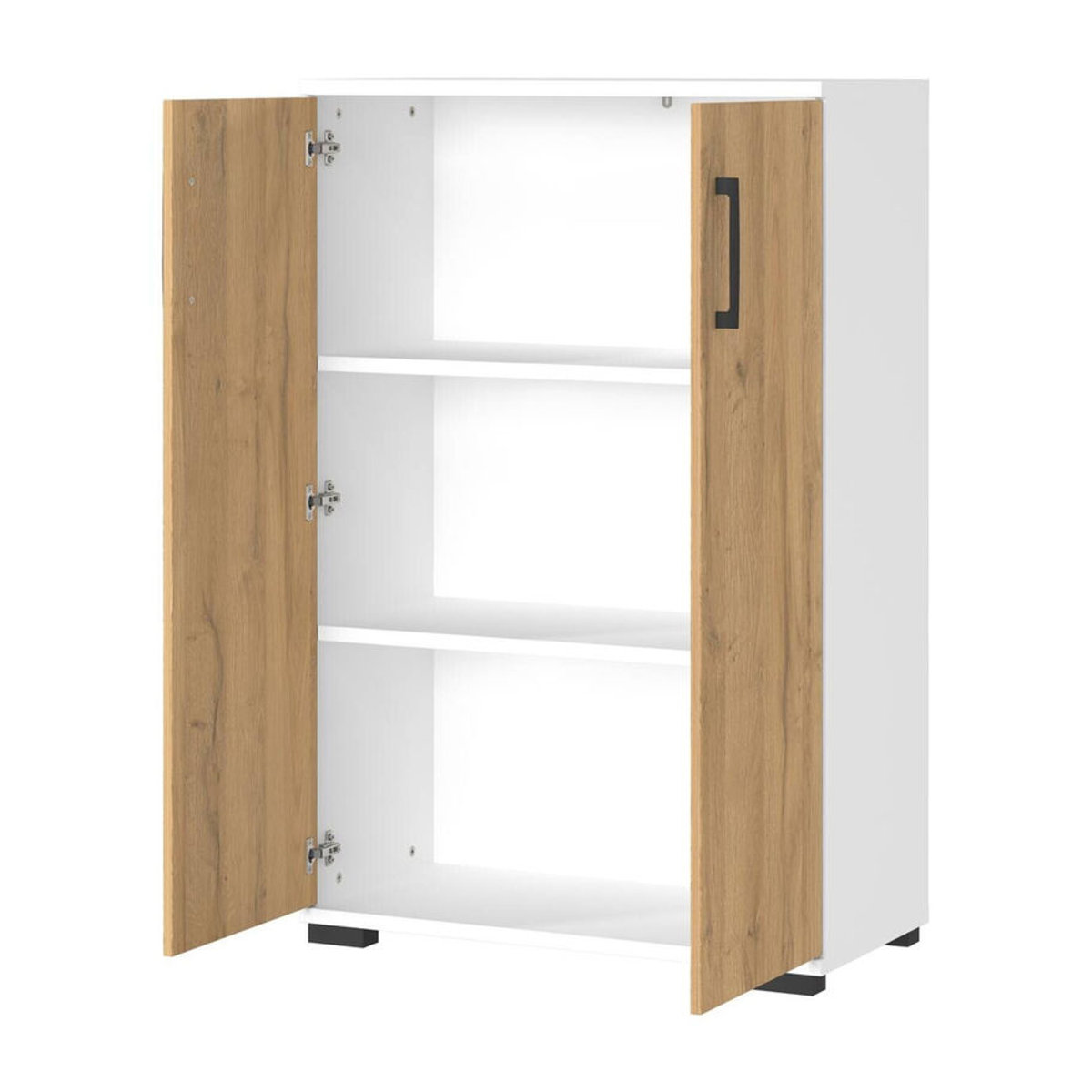 Aktenschrank Profi 2.0 Germania mit 2 Einlegeböden und 3 Ordnungen, B/T/H: 80 x 40 x 123 cm, Grandson-Eiche-Nachbildung/Weiß - Bild 2