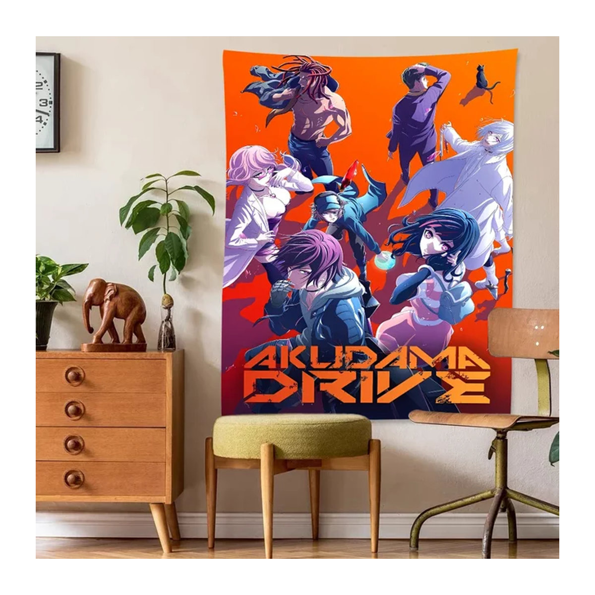 Akudama Drive Cartoon Fotografie-Hintergrund aus Vinyl für deine Geburtstagsparty, mehrfarbig, rechteckig - Bild 1
