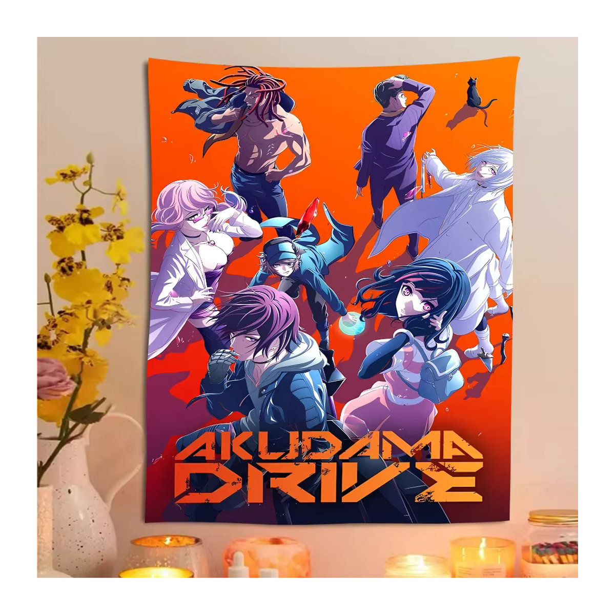Akudama Drive Cartoon Fotografie-Hintergrund aus Vinyl für deine Geburtstagsparty, mehrfarbig, rechteckig - Bild 2