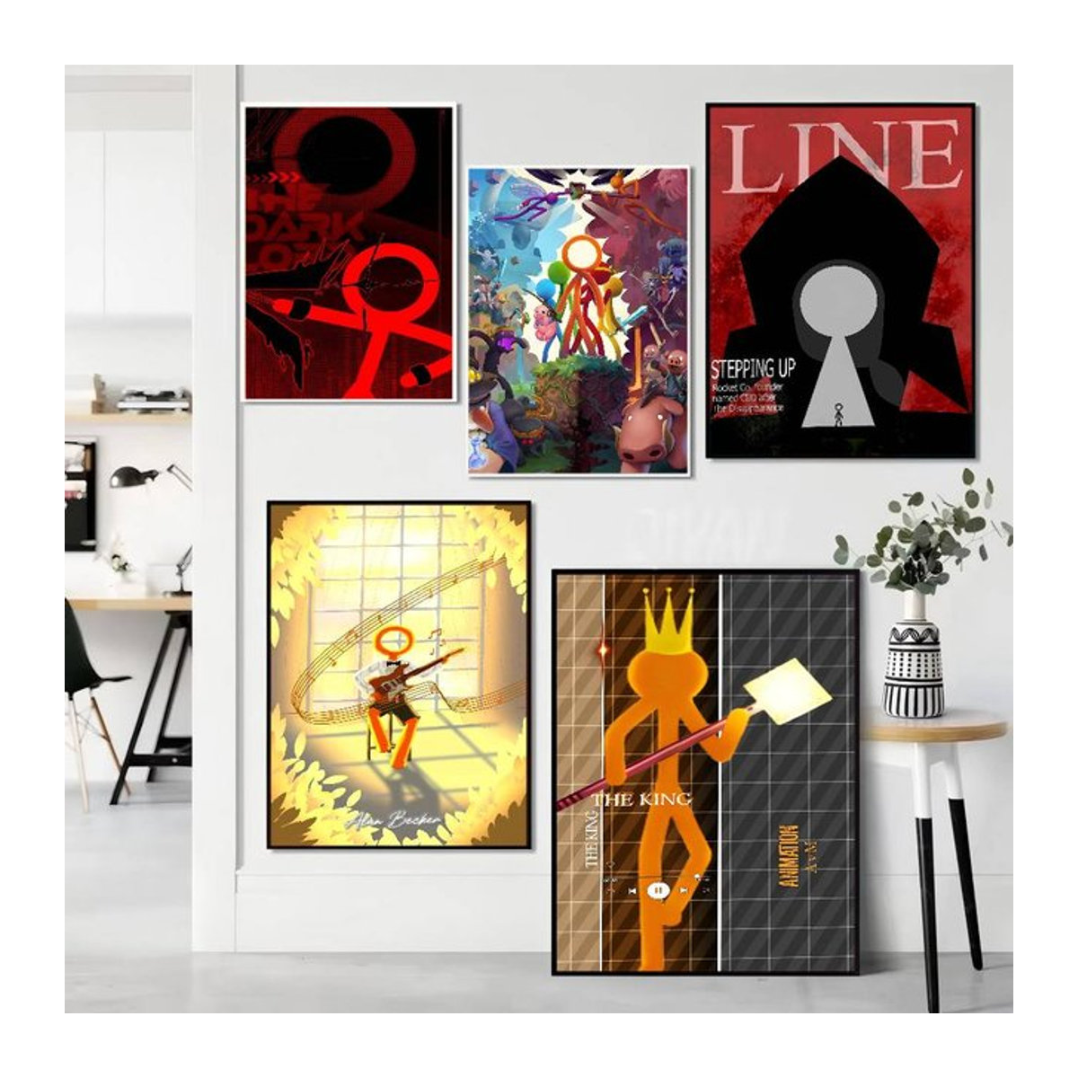 Alan Becker Anime Poster Vintage Wandkunst in Hochformat und Mehrfarbig - Bild 1