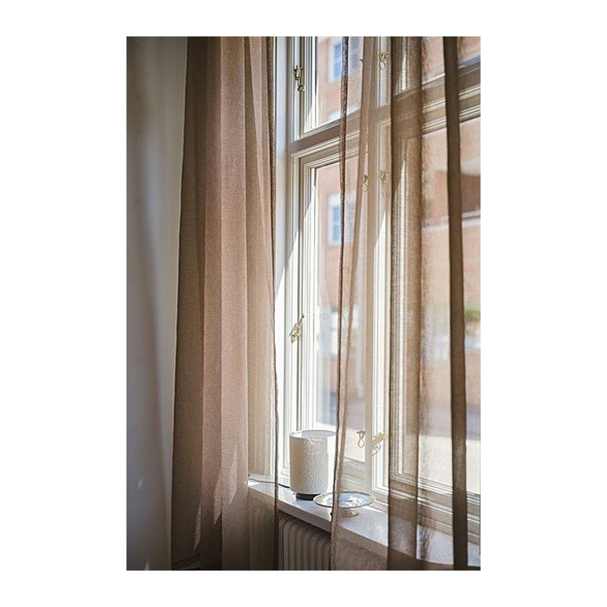ALBA Voile-Gardine im 2er-Pack, transparent, braun - Bild 1