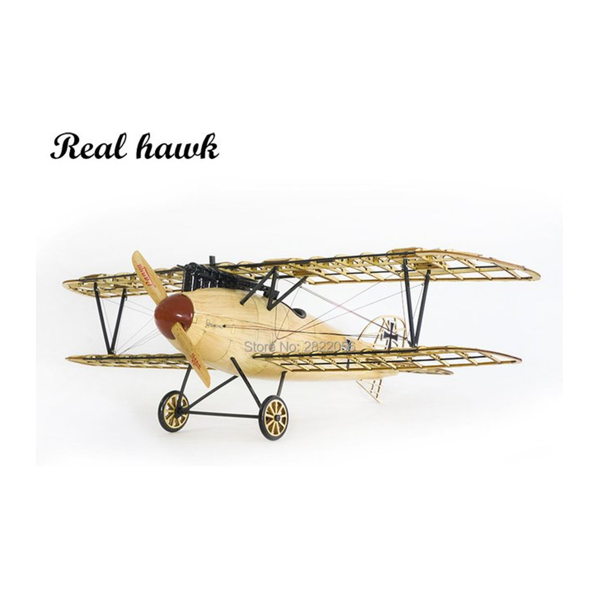 Albatross DIY-Holzflugzeug Bausatz Real Hawk in Beige, lasergeschnittener statischer Balsamodellbausatz für Erwachsene - Bild 1