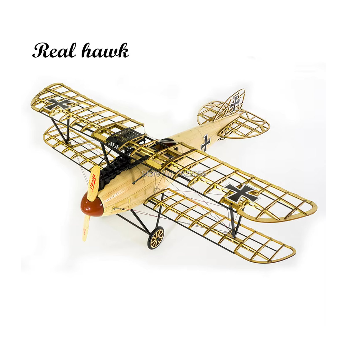Albatross DIY-Holzflugzeug Bausatz Real Hawk in Beige, lasergeschnittener statischer Balsamodellbausatz für Erwachsene - Bild 2