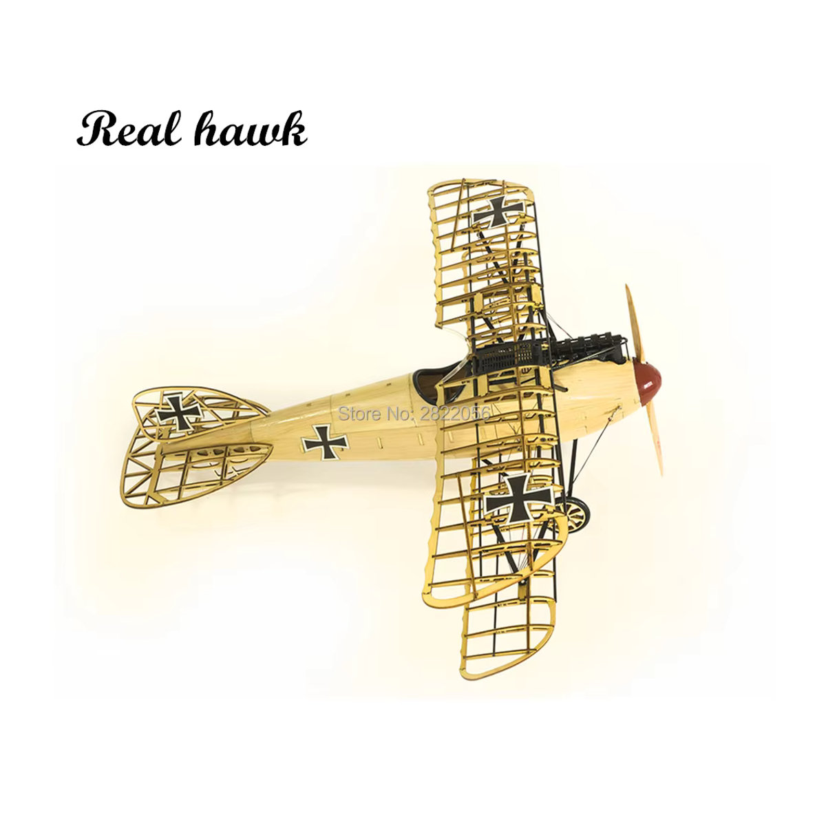 Albatross DIY-Holzflugzeug Bausatz Real Hawk in Beige, lasergeschnittener statischer Balsamodellbausatz für Erwachsene - Bild 3