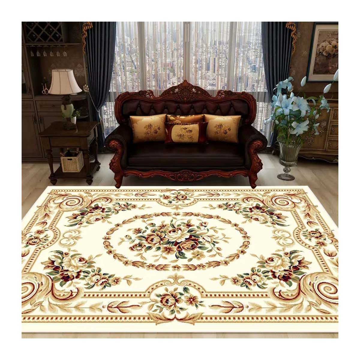 Alf Ombra Luxus Teppich Beige Plüsch Rutschfest für Wohnzimmer und Schlafzimmer - Bild 2