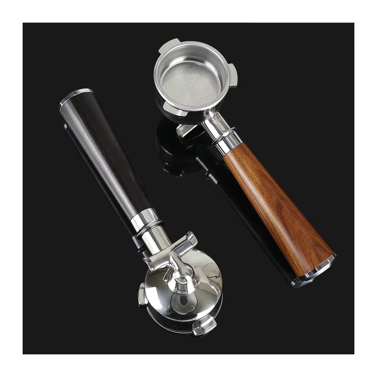 ALIKISSCAFE Nackter Siebträger mit Doppel-Auslauf aus Edelstahl für Breville Sage 870 878 880 Espresso Maschinen, 54 mm - Bild 2