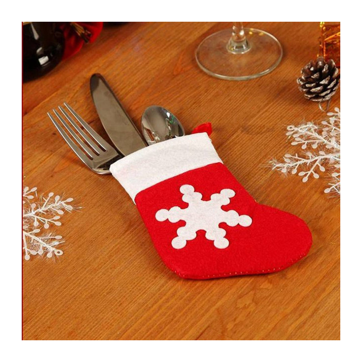 Alivparty Bestecktaschen Weihnachtsmann in Rot für die Weihnachtsdekoration - Bild 1